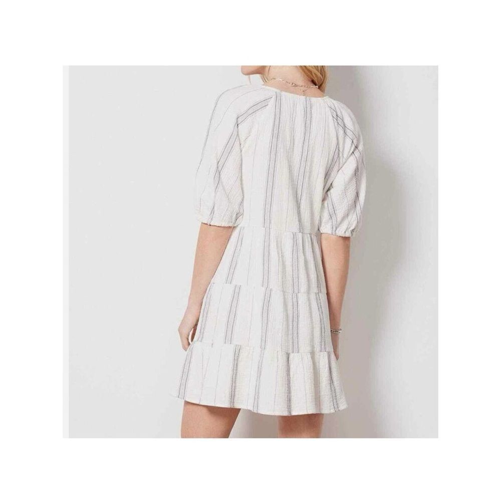 Evereve Alexia Cotton Gauze Tiered Minidress Pockets Size Small - Picture 2 of 13